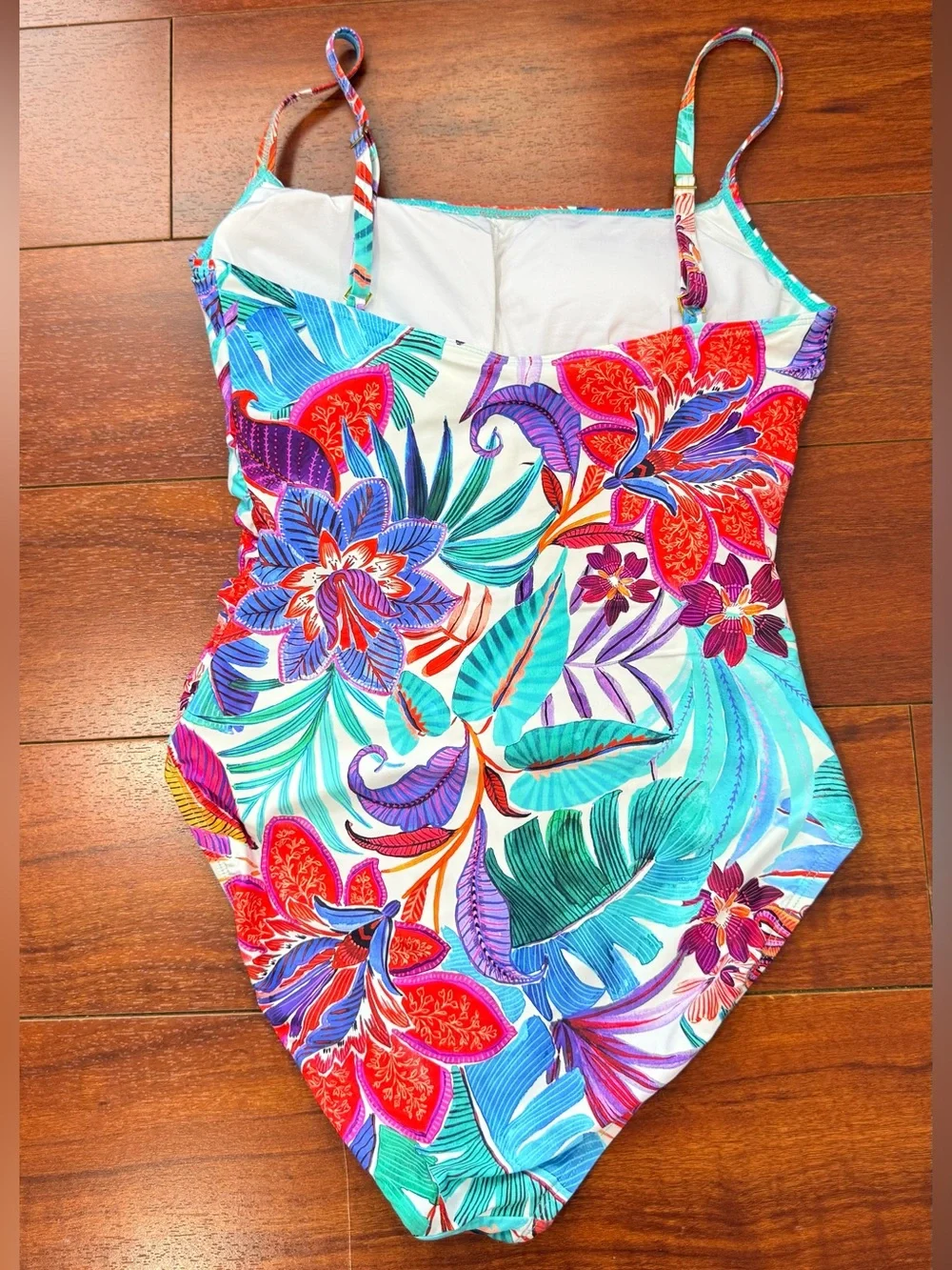 La Blanca Tropical Floral One-Piece Swimsuit - Green, Blue, Pink, Orange